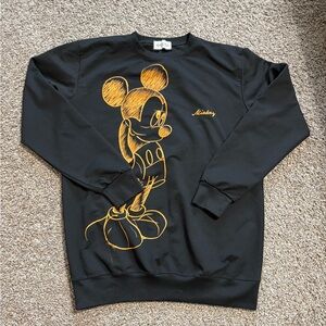 Gucci Black Crewneck Sweatshirt with Yellow Mickey Sketch